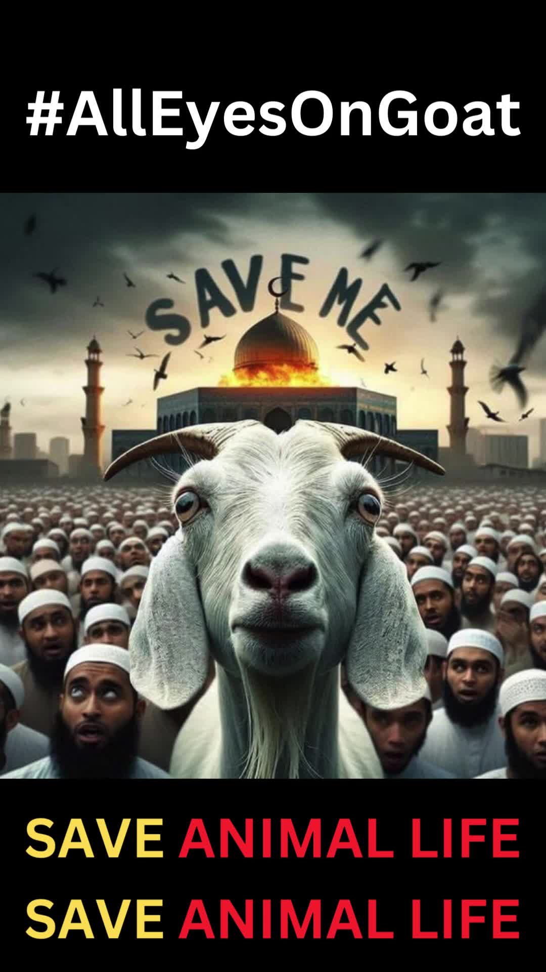 This may contain: an advertisement for the save me animal life campaign