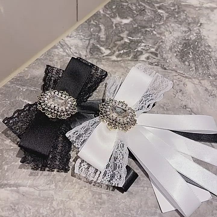 This luxurious Kawaii Lolita Lace Bow Brooch is an exquisite accessory, perfect for adding an elegant flair to any outfit. Crafted from the finest materials, the delicate lace detail creates a timeless, classic silhouette that will add just the right touch of sophistication to your wardrobe.