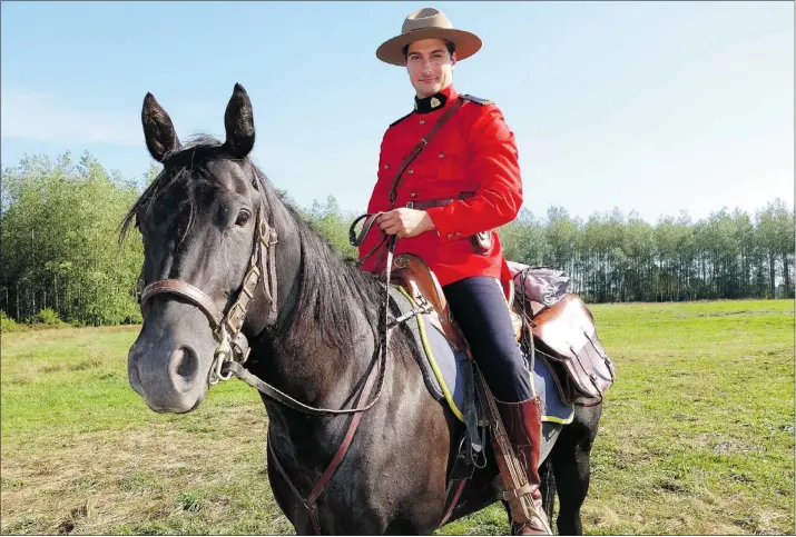  ??  ?? Daniel Lissing, an Australian, plays the main Mountie, Const. Jack Thornton in When Calls the Heart, which will première early in the year on Super Channel.