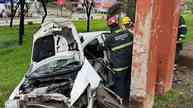 Motorista com sinais de embriaguez bate em passarela de Contagem - foto: Sala de Imprensa/CBMMG