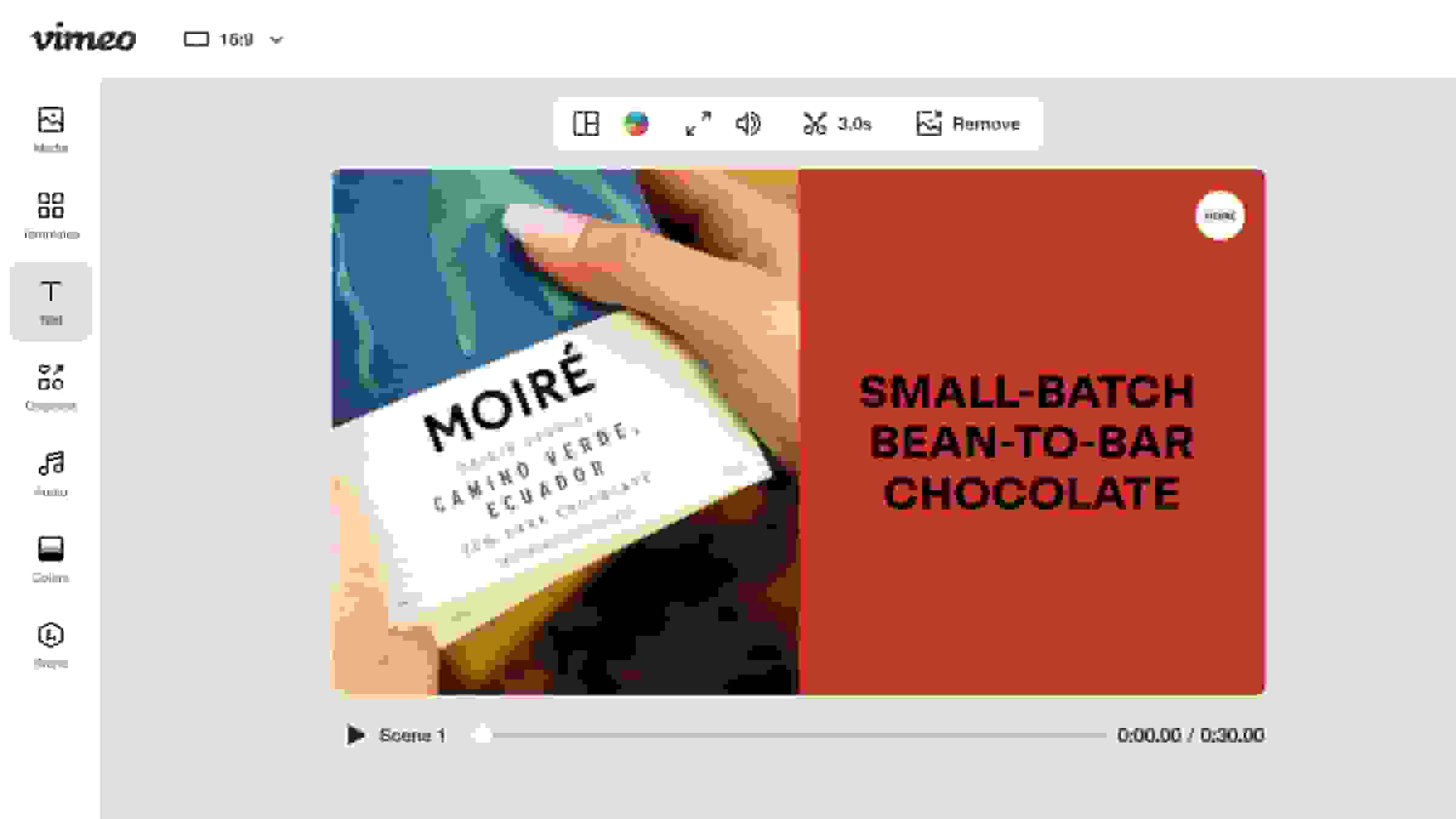 Adding text to video about a chocolate brand.