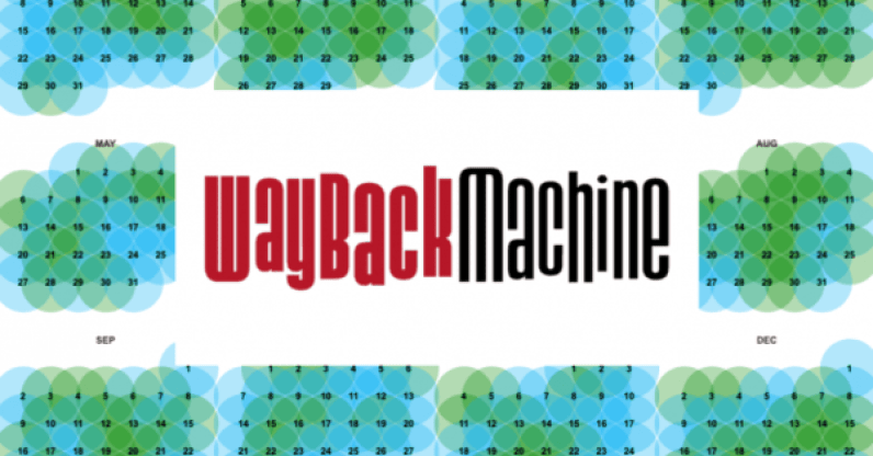 A Wayback Machine banner.