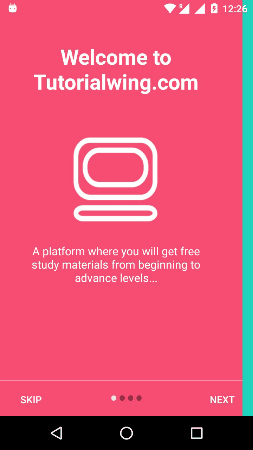 Tutorialwing Android Intro Slider Output