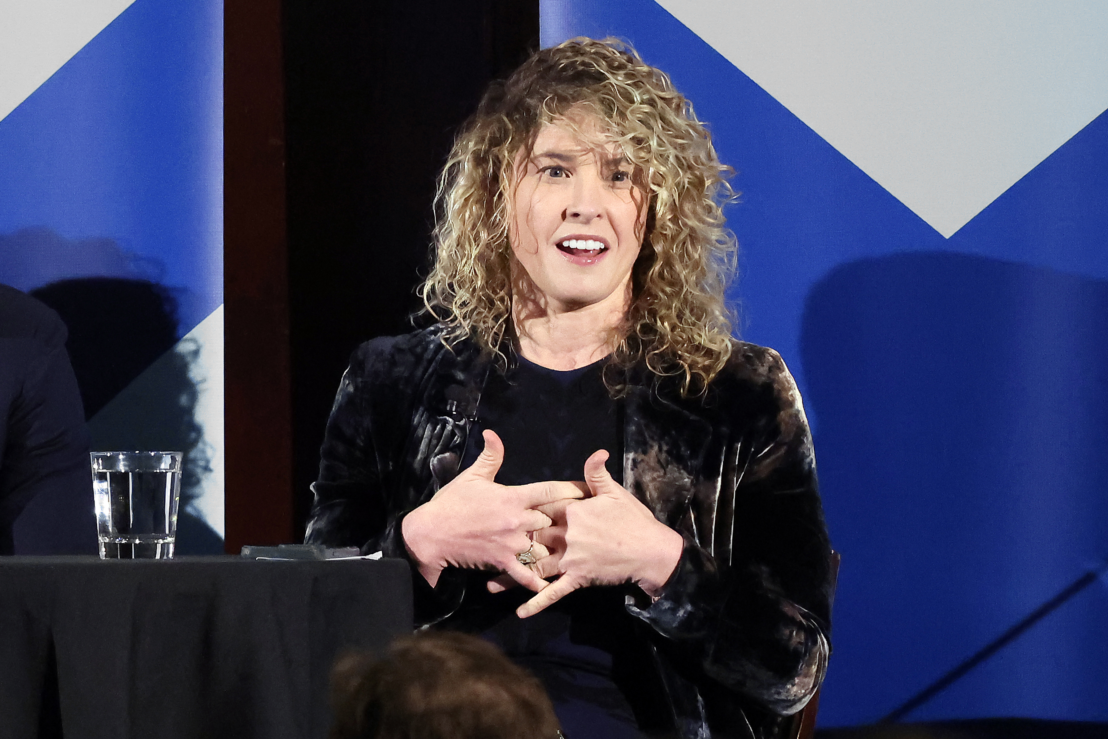 Anne Caprara, chief of staff for Illinois Gov. JB Pritzker, participates in a City Club of Chicago discussion on Nov. 7, 2024, about how Donald Trump's victory could impact Illinois. (Terrence Antonio James/Chicago Tribune)