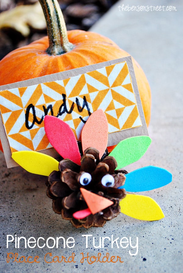 Pinecone Turkey Place Card Holder