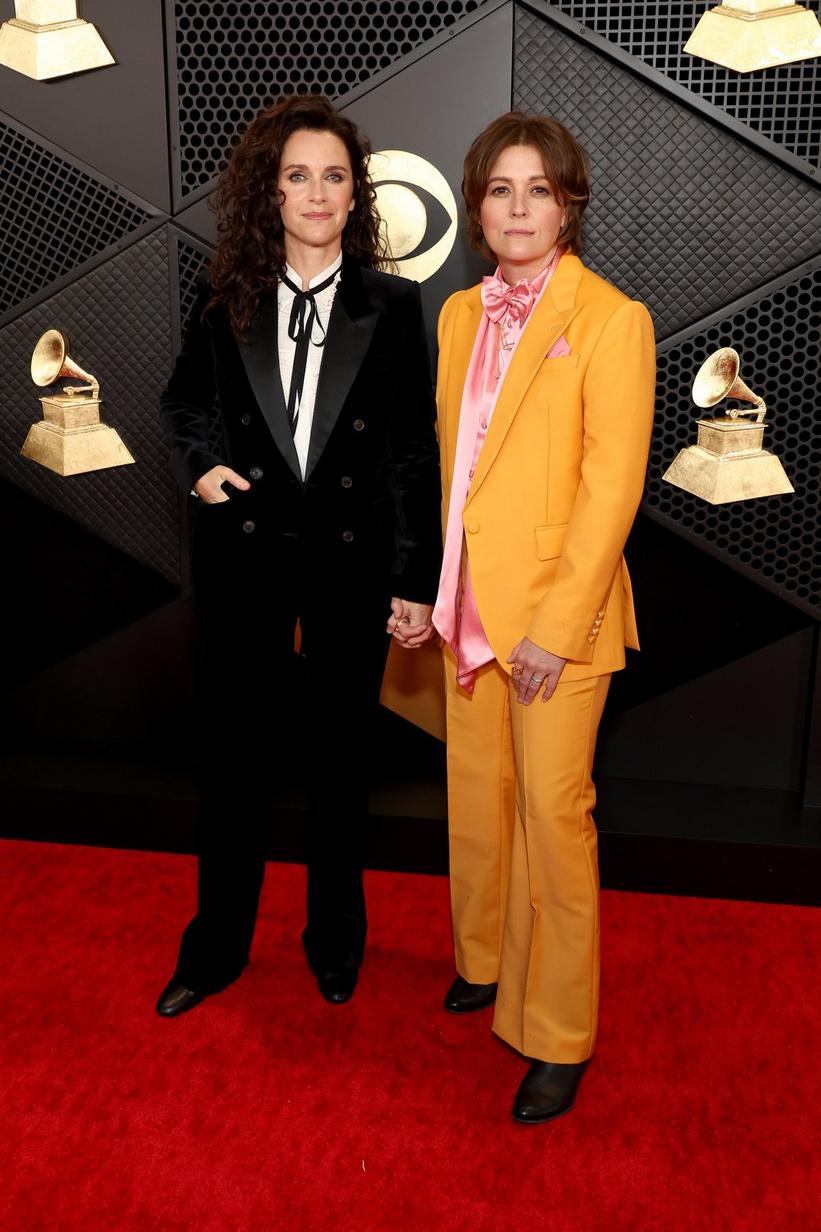 Brandi Carlile on 2024 GRAMMYs red carpet