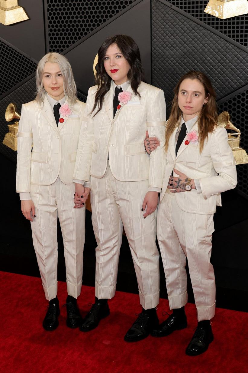 boygenius 2024 GRAMMYs red carpet