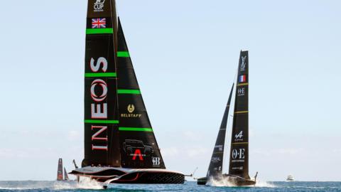 Great Britain's team in sailing action