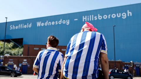 Sheffield Wednesday fans outside Hillsborough Stadium