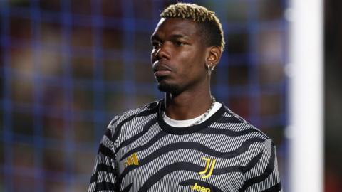 Paul Pogba wearing a Juventus training kit