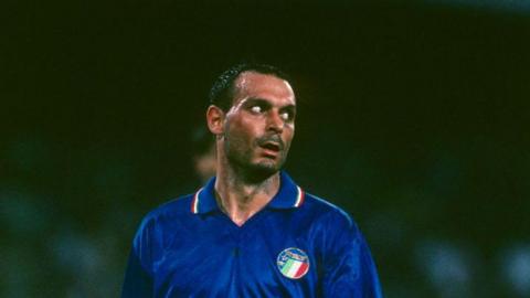 Salvatore Schillaci in action for Italy