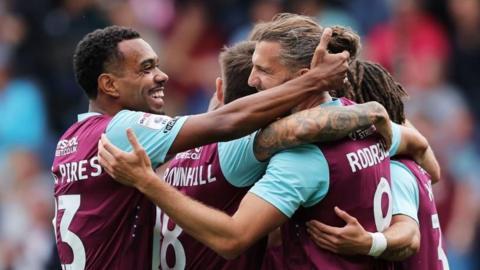 Burnley celebrate first goal