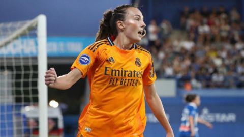 Real Madrid's Caroline Weir celebrates