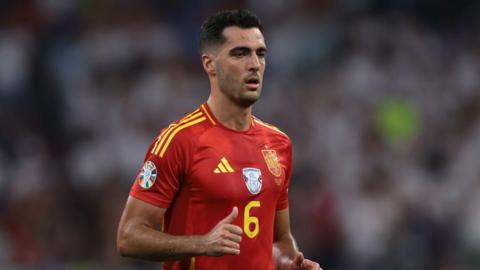 Spain midfielder Mikel Merino during Euro 2024