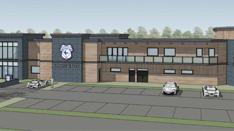 A graphic illustration of Cardiff City's proposed new training facilities 