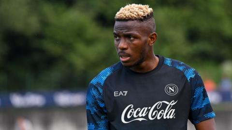 Victor Osimhen in pre-season training with Napoli