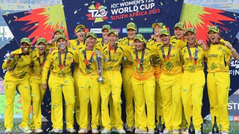 Australia celebrate winning T20 WC in 2023