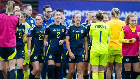 Scotland players celebrating