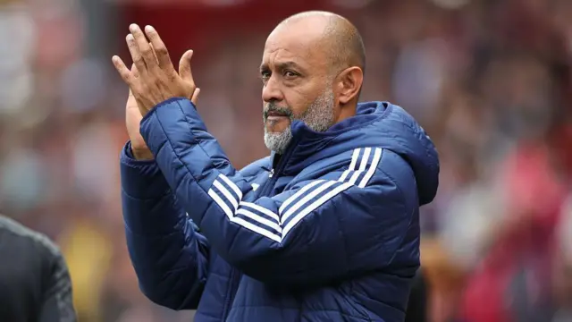 Nuno Espirito Santo, the Nottingham Forest manager looks on