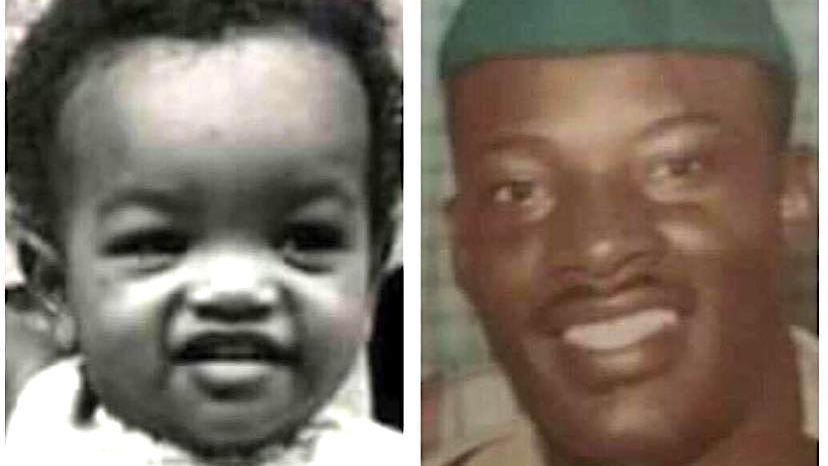 Baby Toni and her father, American soldier Lee Butler - who she met in 2018 through an online DNA test