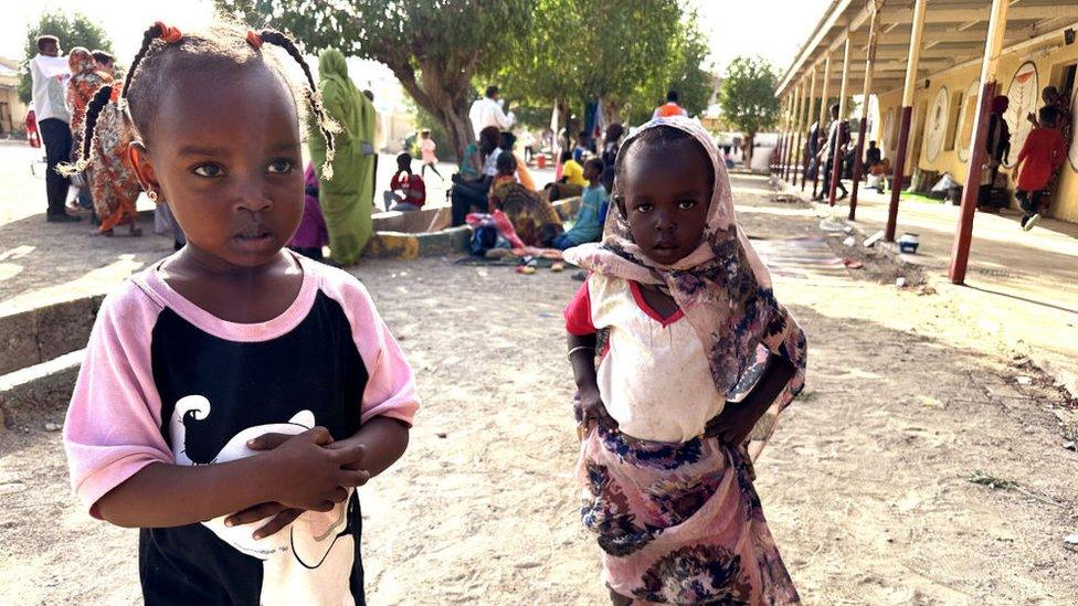 Children who have been displaced by the ongoing civil war in Sudan, in Port Sudan, on 3 January 2024