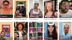 montagem com diversas imagens de influenciadores no TikTok