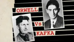 Fotos de Orwell e Kafka