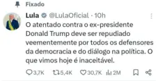 Tuíte Lula