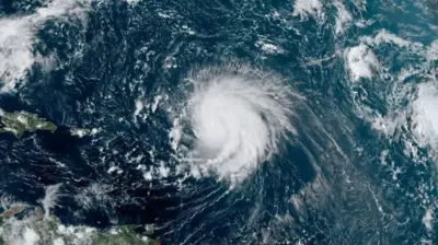 Satellite image of hurricane