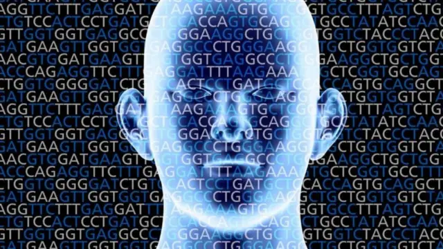 Ilustração de homem e variações do DNA