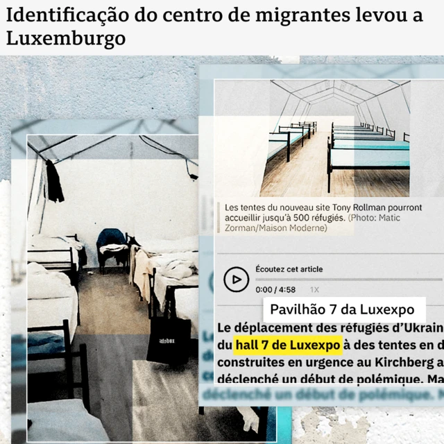 Imagem mostrando o centro de migrantes, cuja identificação levou a equipe até Luxemburgo