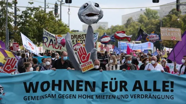 Protesto em Berlin contra preços de aluguéis altos