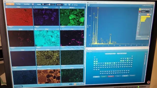 Elementos naturais exibidos na tela do computador