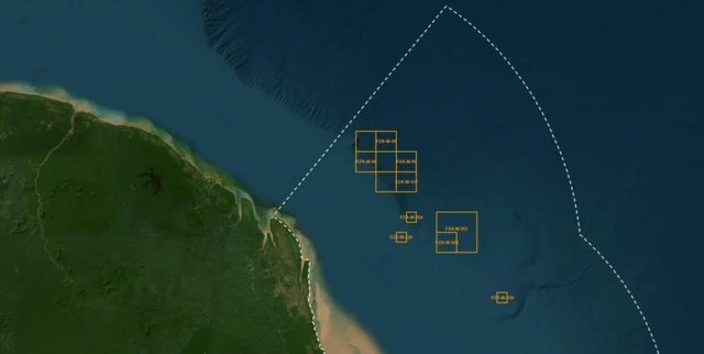 Mapa de blocos de petróleo