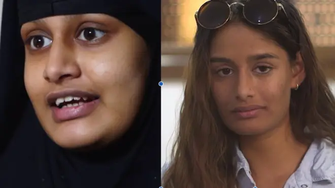 Shamima Begum em 2019 e hoje