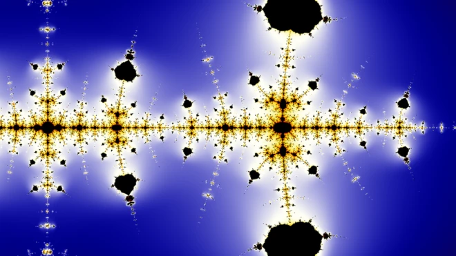 "Mapa fractal de Collatz na vizinhança de uma reta real" - belo mas indecifrável, sobretudo para quem não conhece a matemática