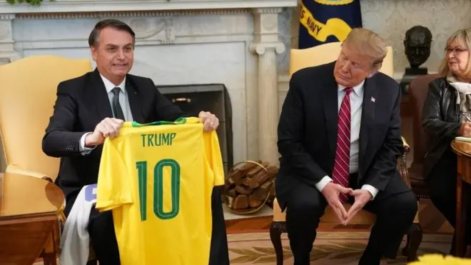 Bolsonaro e Trump em encontro na Casa Branca