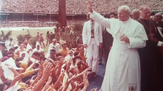Papa no estádio do Castelão, em Fortaleza