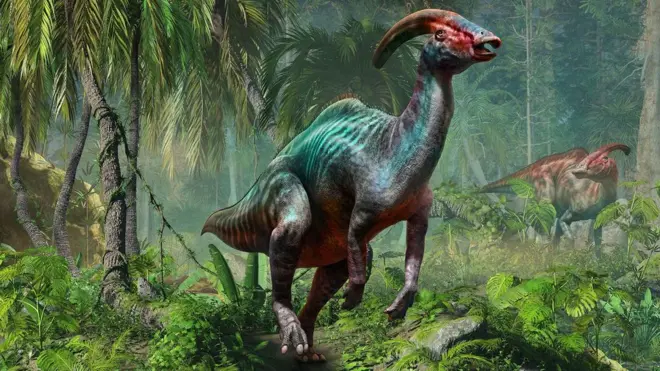 Ilustração de um Parasaurolophus