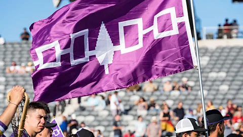 Haudenosaunee flag at 2023 World Lacrosse Men's Championship (Credit: Alamy)