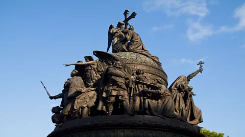 Evgenii Zotov/Getty Images The Monument to the Millenium of  Russian Statehood honours Prince Rurik, the legendary founder of the Kievan Rus state (Credit: Evgenii Zotov/Getty Images)