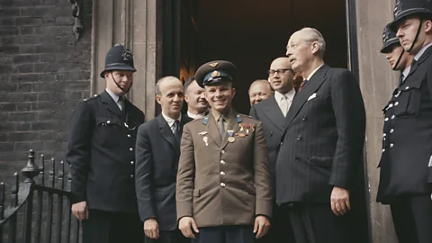 Hoxton/Getty Images Gagarin's popularity took the British government by surprise, and audiences with the prime minister and the Queen were hastily arranged (Credit: Hoxton/Getty Images)