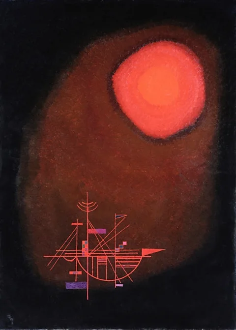 Kandinsky Wassily Kandinsky's Ship & Red Sun. In 1913, the artist remarked the discovery of disintegrating atoms made "everything precarious, unsteady, pliant" (Credit: Kandinsky)