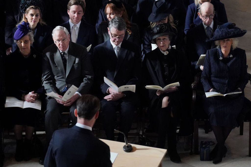 Queen Camilla, the Princess Royal and other royals at the Windsor Castle service