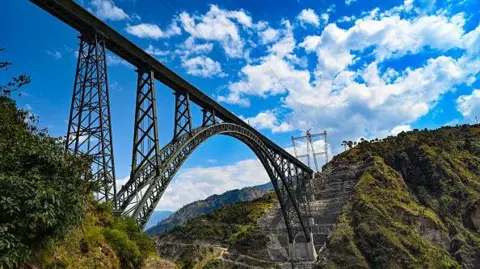 The Chenab bridge in Jammu and Kashmir