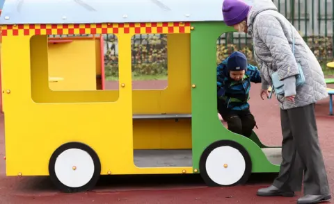 Getty Images Russian child plays in Moscow kindergarten