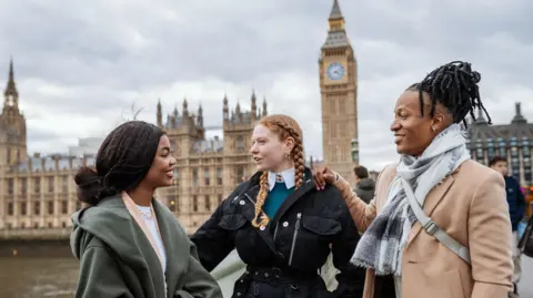 Getty Images Young people near the Palace of Westminster