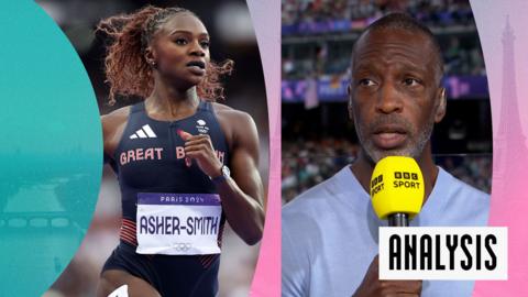 Watch BBC Sport analysis of Dina Asher-Smith's shock exit in the women's 100m semi-finals at the Paris 2024 Olympics