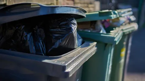 Full wheelie bins