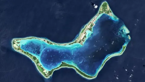 Aerial view of Diego Garcia